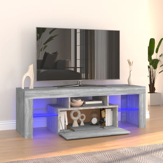 vidaXL TV-taso LED-valoilla harmaa Sonoma 120x35x40 cm
