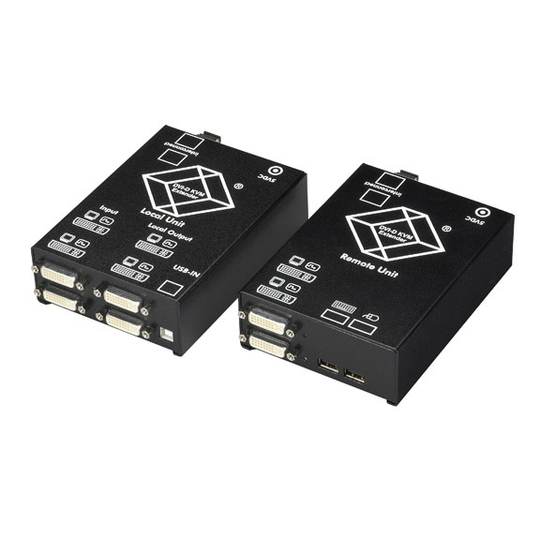 BLACK BOX SERVSWITCH DUAL DVI SINGLE-MODE FIBER OPTIC KVM EXTENDER, USB
