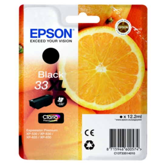 Epson 33XL Mustepatruuna musta, 530 sivua