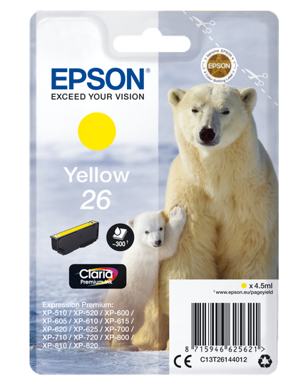 EPSON 26 Ink Cartridge Yellow