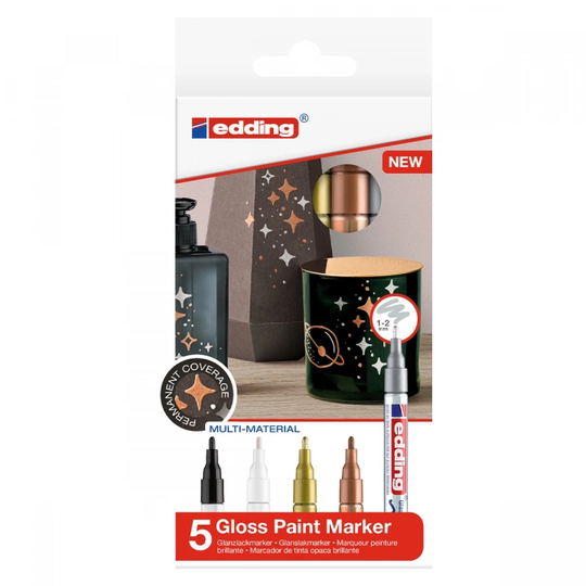 Edding Gloss Paint Marker Fine 5-set Metallic