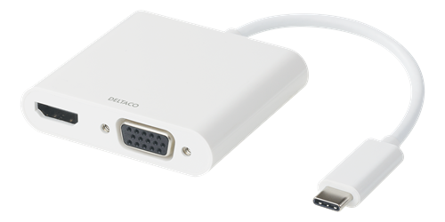 USB-C-telakointiasema, HDMI/VGA/ääni/USB-C, 100 W USB-C PD 3.0, Valkoinen