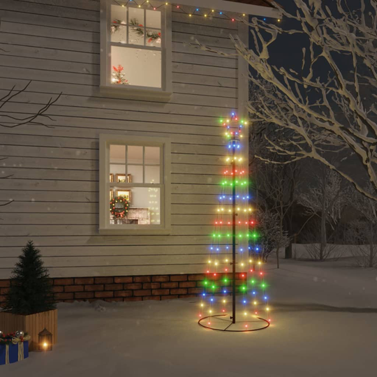 vidaXL Kartio joulukuusi 108 värikästä LED-valoa 70x180 cm