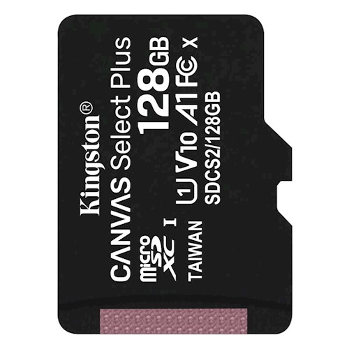 Kingston Muistikortti microSDXC Canvas Select Plus 128GB | Class 10 | UHS-I | 100 MB/s