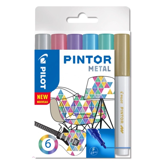 Pilot Pintor Fine 6 kpl Metalli