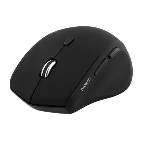 Langaton Optinen Hiiri, 5 Painiketta Ja Rulla, 1600 DPI, USB Nano-vastaanotin, 10m, Musta.