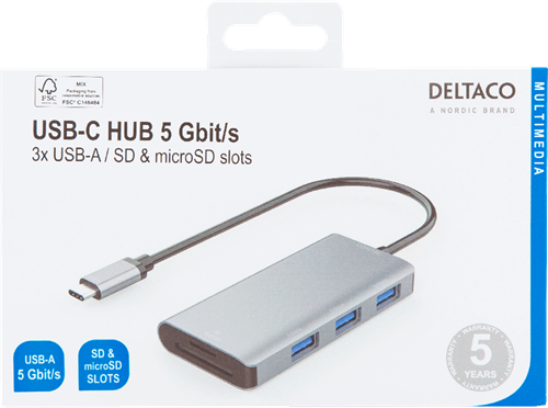 USB-C Hub With 5 Gbit/s Data Transfer Speed And Three USB-A Ports For Connecting All Your USB Access