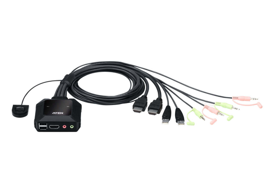 2-Port USB True 4K HDMI Cable KVM Switch With Audio