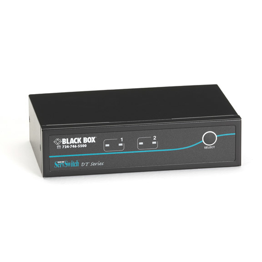 BLACK BOX DT SERIES DESKTOP KVM SWITCH - DVI-D WITH EMULATED USB KEYBOARD/MOUSE, 2-PORT