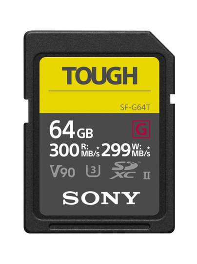 Sony 64gb sf-g tough series uhs-ii (v90, read: 300mt/s, write: 299mt/s)