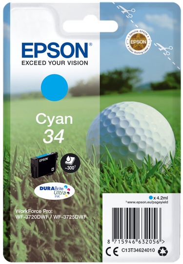 EPSON Singlepack Cyan 34 DURABrite Ultra