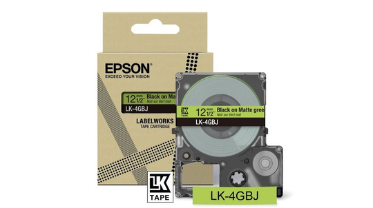 EPSON Matte Tape Green/Black 12mm 8m