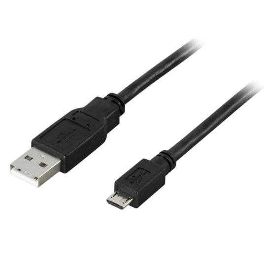 DELTACO USB 2.0 A-type - Micro-B USB, 5-pin, 2m, musta
