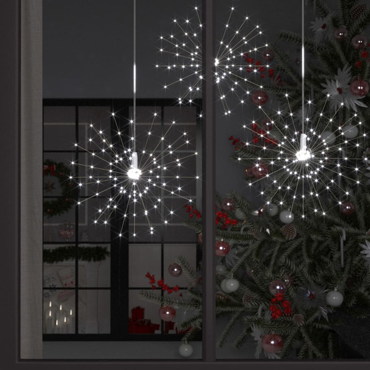 vidaXL Joulun ilotulitusulkovalo kylmän valkoinen 20 cm 140 LED-valoa