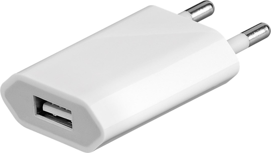 USB Charger Wall Socket Output Current 1000mA 1xUSB 2. White
