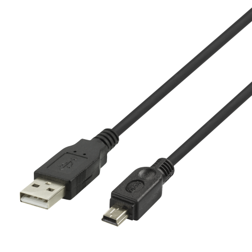 USB 2.0 Mini B Cable, Suitable For DSLR Cameras, 1m Black
