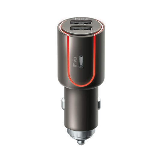 Forever Core Ultranopea puhelimen autolaturi USB Type-C PD + QC3.0 + 2 4A 36W harmaa