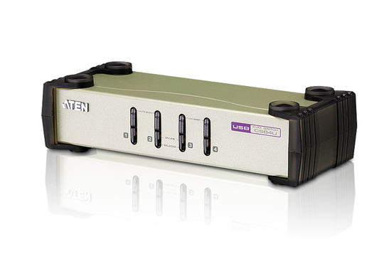 KVM Switch, 1 Console Controls 4 Computers, OSD, VGA, USB And PS/2. A Compact KVM Switch With Both U