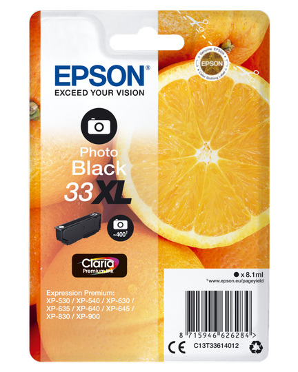 EPSON Singlepack Photo Black 33XL Claria