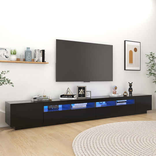 vidaXL TV-taso LED-valoilla musta 300x35x40 cm