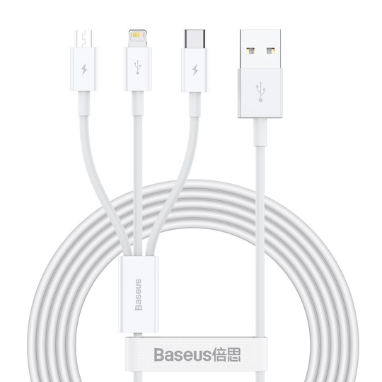 Baseus USB 3in kaapeli - Lightning USB-C ja Micro-USB - 1 5m 3.5A