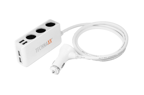 4-Port USB & 3-Socket Car Charger TE11