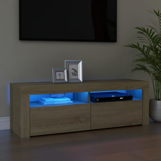 vidaXL TV-taso LED-valoilla Sonoma-tammi 120x35x40 cm
