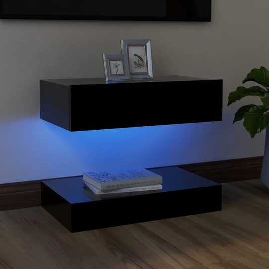 vidaXL TV-taso LED-valoilla musta 60x35 cm