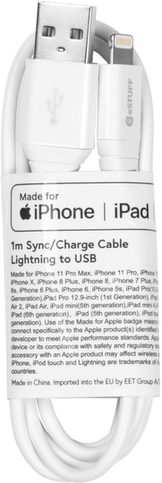 ESTUFF Lightning Cable MFI 1m Whit