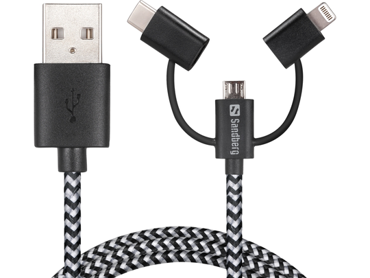 SANDBERG 3in1 Lightning+MicroUSB+USB-C