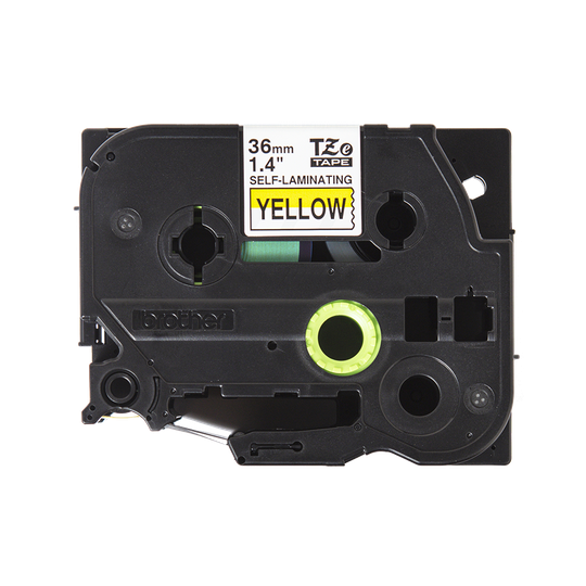 BROTHER TZESL661 36MM BLK ON YELW SELF LAMINATE