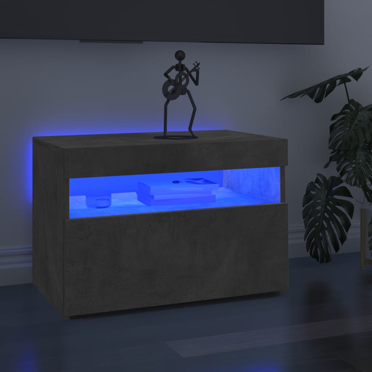 vidaXL TV-taso LED-valoilla betoninharmaa 60x35x40 cm