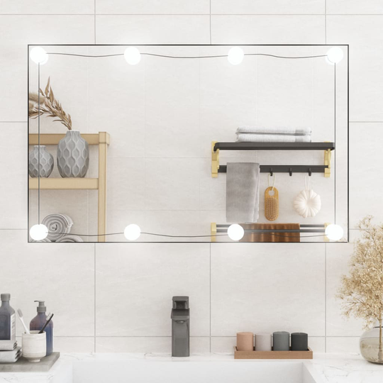 vidaXL Seinäpeili LED-valoilla 50x80 cm lasi suorakulmio