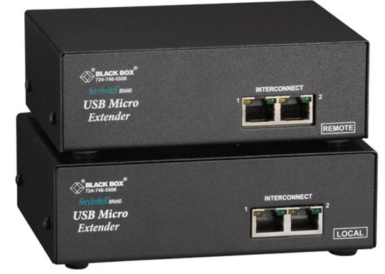 BLACK BOX MICRO KVM EXTENDER - DUAL VGA, USB, RS232, AUDIO, DUAL-ACCESS, CATX