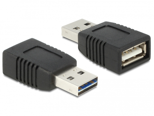 This Adapter By Delock With EASY-USB Male Can Be Plugged Into The USB-A Female Port In Both Directio