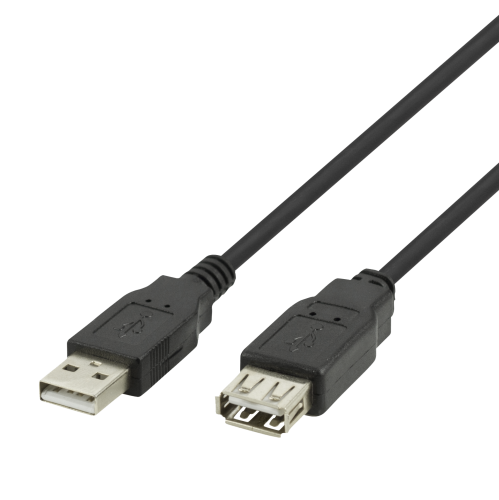 USB Extension Cable, USB-A Male - USB-A Female, 1m Black