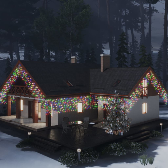 vidaXL LED-valonauhaverho jääpuikot 10 m 400 LEDiä värikäs 8 toimintoa