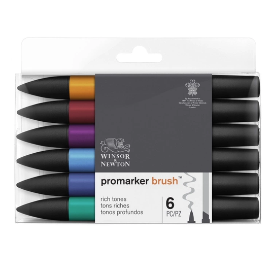 Promarker Brush Marker 6-setti Rich tones