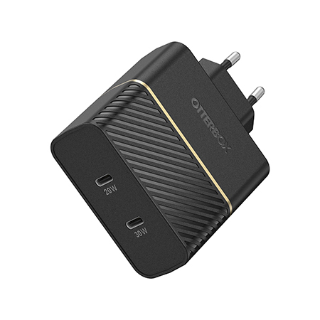 OTTERBOX WALL CHARGER 50W USB-C 30W + USB-C 20W BLACK