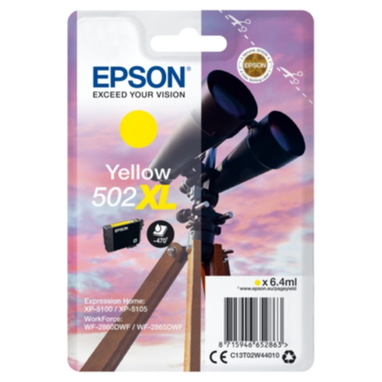 Epson 502XL Mustepatruuna keltainen, 470 sivua