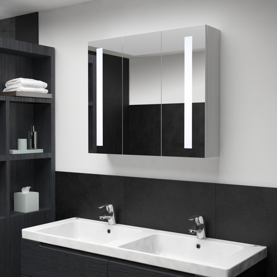 vidaXL LED kylpyhuoneen peilikaappi 89x14x62 cm