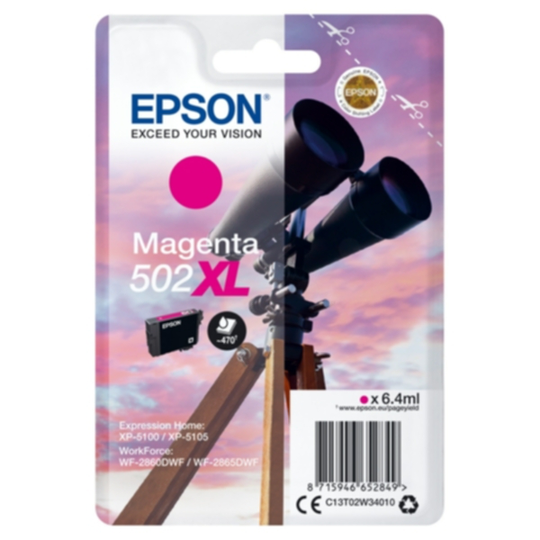 Epson 502XL Mustepatruuna magenta, 470 sivua