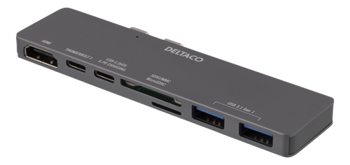 USB-C Connects To Two Of The USB-C Ports Of Your MacBook Pro With Touch Bar. 7 Different Outputs Giv