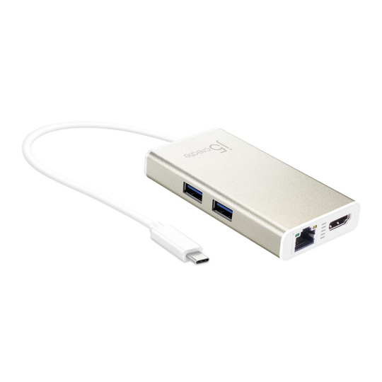 USB 3.1 -hubi, Jossa Gigabit Ethernet Ja HDMI, 1 X USB Type-C Uros, 1 X USB Type-C Naaras, USB 3.1 G