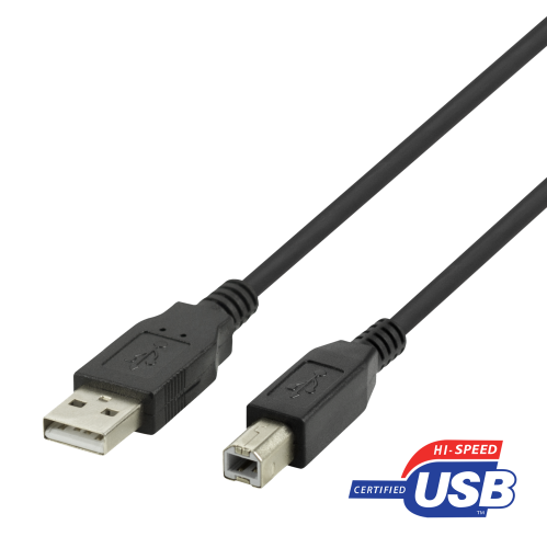 USB-B 2.0 Cable, Suitable For Printers, 1m Black