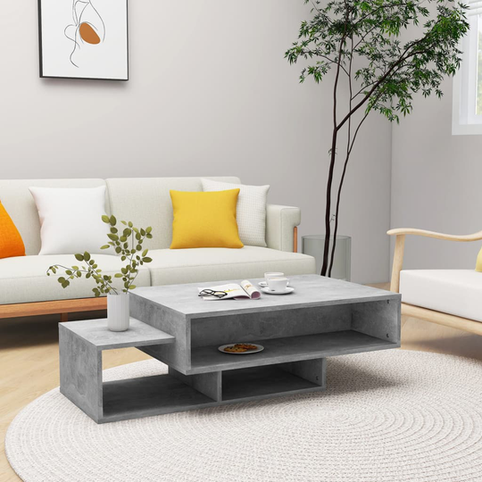 vidaXL Sohvapöytä betoninharmaa 105x55x32 cm lastulevy