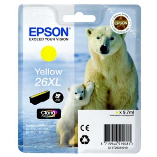 Epson 26XL Mustepatruuna keltainen, 700 sivua