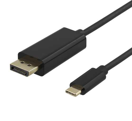 USB-C - DisplayPort Cable, 4K UHD, Gold Plated, 2m, Black