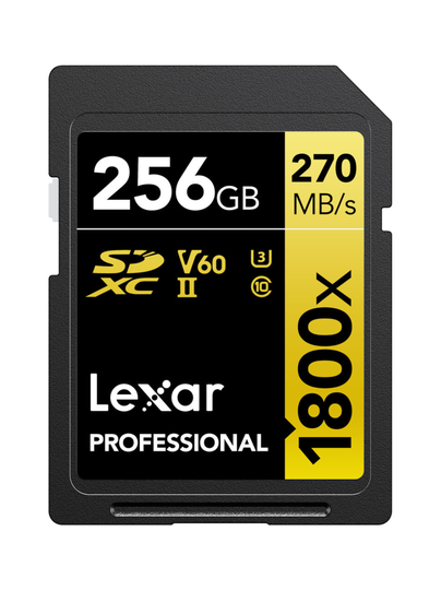 Lexar pro 256gb sdxc (1800x, 180mb/s) uhs-ii (u3 / v60 / c10) -muistikortti