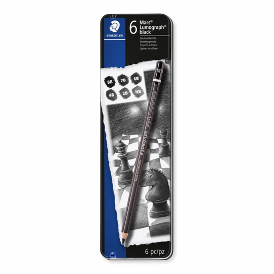 Staedtler Mars Lumograph Black 6-setti